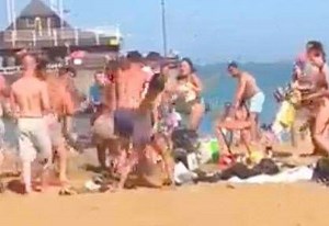 Police appeal after shocking beach brawl