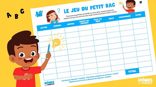 Jeu du petit bac : téléchargez gratuitement nos grilles pré-remplies ou vierge