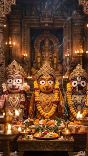 Divine Darshan: The Sacred Trinity in Golden Splendor #jaijagannath