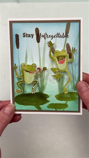 Two Easy 🐸Unfrogettable🐸 Interactive cards | Pajama Crafter Stamps Toadally Awesome birthday stamp