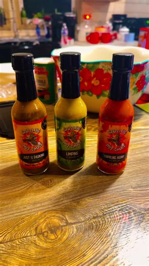 Who loves hot sauce you’ve gotta try the crippling hot sauce you get three bottles smiled, medium, and hot they are delicious !!! #hotsauce #cripplinghotsauce #hotfoodchallenge #hotsaucechallenge #fyp