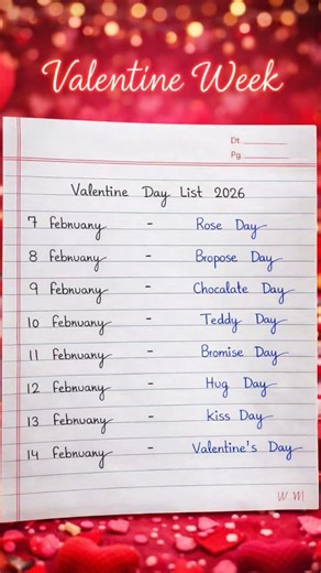 Valentine's Week| Days of Love