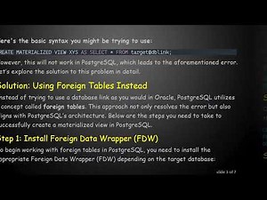 How to Create MVIEW Containing DBLINK in PostgreSQL