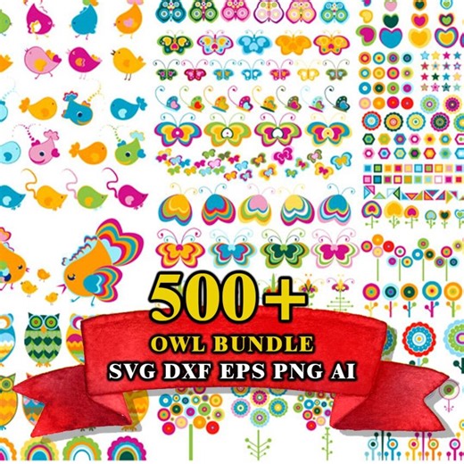 500  Owl Bundle SVG Multilayer Laser Cut Files for Glowforge - Etsy