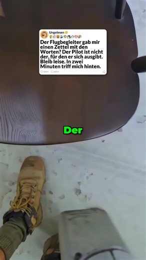 Der Flugbegleiter gab mir einen Zettel mit den Worten Der Pilot ist nicht der, für den er sich ausg SYB2GZRGKMc