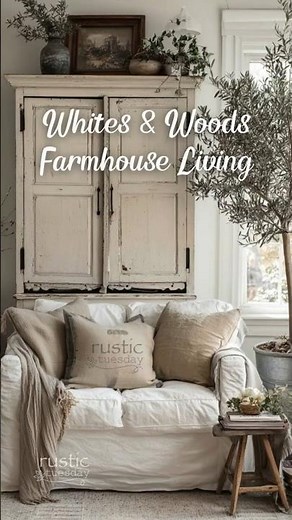 Whites & Woods Living Rooms | Farmhouse Cottage Living