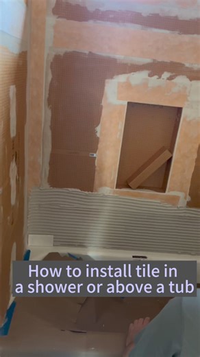 8.9K views · 39 reactions | How to install tile in a shower or above a tub. #shorts,#diy, #tile | The Home Building and Remodeling Show | Facebook