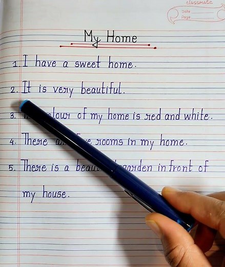 5 Lines Essay On My Home 🏠 | Essay On My Home | 5 Easy Sentences About My Home | Handwriting ✍️
