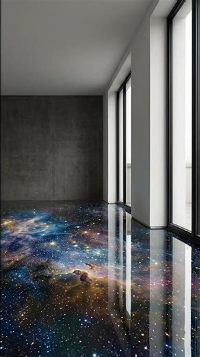A Galaxy Opened Under This Floor 😳 #galaxyfloor #floortransformation