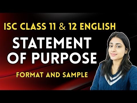 Statement of Purpose (SOP) | ISC Class 11 & 12 English | Format & Sample