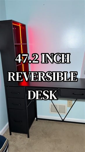 I assembled it myself too!! 😮‍💨 Built-in drawers, bookshelf storage, reversible setup AND LED lights?? Perfect for work-from-home, gaming, or a mom command center that actually looks cute. I love that everything has a place and my space finally feels organized ✨ 48% off right now free shipping… run 🏃‍♀️💨 #gamingsetup #desk #desksetup #gamingdesk #sedeta @Sedeta Furniture Shop