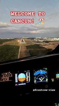 AIRBUS A320 LANDING IN CANCUN COCKPIT VIEW! raybanmeta @frontrow-view