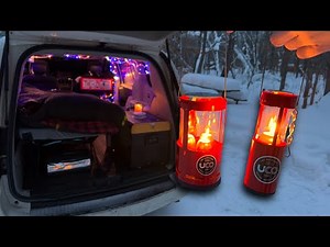 Winter Car Camping Using Candles for Heat | Dodge Campervan / Van Life