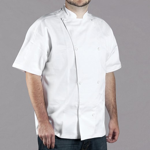 Chef Revival Silver Knife and Steel J005 Unisex White Customizable Short Sleeve Chef Jacket
