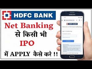 IPO Apply Through HDFC Bank !! HDFC Netbanking IPO Apply Using ASBA !! Step By Step.