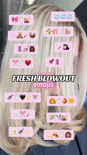 cater to your next blow out/cut post! ✂️💫🖇️🤍 #emoji #emojis #emojicombos #emojicombination #haircut #blowout #blonde #brunette #caption #captionideas #emojicombo