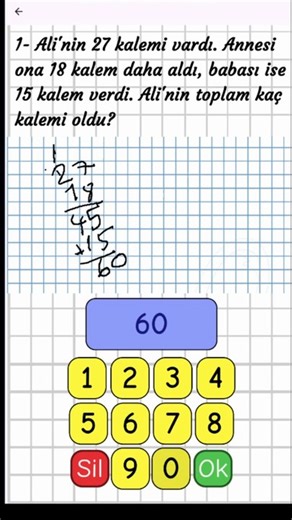 2.15- Toplama İşlemi Problemleri (zor) - 2. Sınıf Matematik