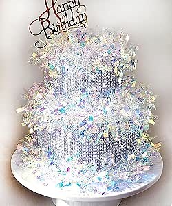 Crystal Money Cake - Aurora Rhinestone Diamond Money Box for Cash Gift Pull - Bridal Shower Gifts for Women - Sweet 16, Mothers Day, Graduation, Quinceanera, Birthday(Cake)