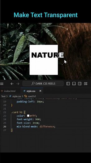 Make Text Transparent #css #tipsandtricks #webdesign #howto #coding #design #shorts