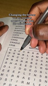 Prank: Making Cousin's Crossword Unsolvable