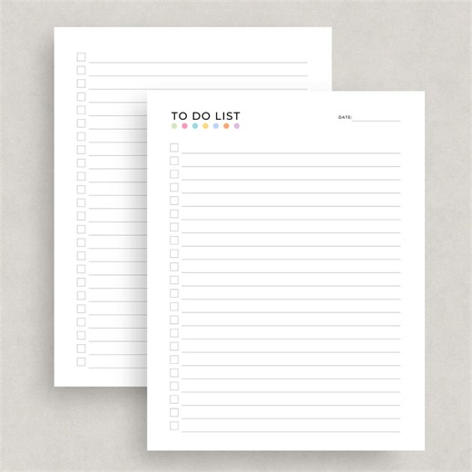 To Do List Printable Minimalist Task List PDF Daily Productivity Planner Simple Continuous To-do Page A4 & Letter Size Color - Etsy