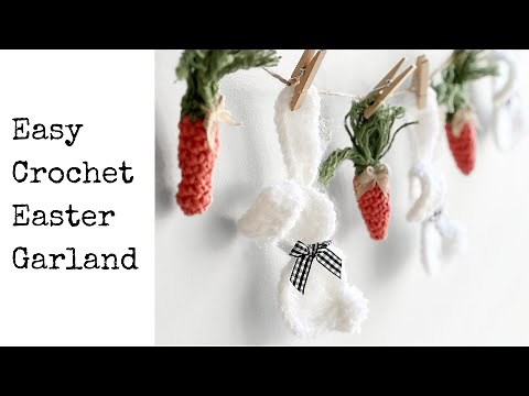 Free Easter Garland Crochet Tutorial – Bunnies & Carrots! 🐰🥕 Easter Decor Easter Bunny