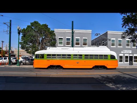 PCC streetcars in El Paso, Texas, USA.