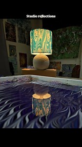 Water Marbling studio fun with reflections ✨️. I love how my lamp looks reflected on the different patterns 😍 . . .#studiolife #studiofun #watermarbling #reflections #asmrart #instadaily #goodvibes | Raynbow Crow Studios