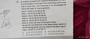 D.A number arrangement machine when glline of numbers rearran... | Filo