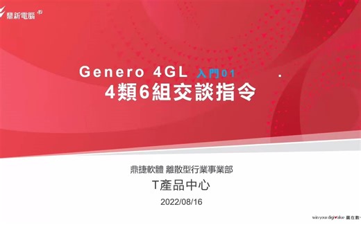 Genero 4GL 4类共6个交谈指令的应用场景