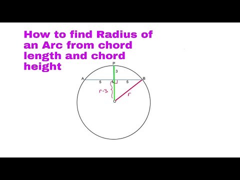 How to find radius of an Arc from chord length and chord height