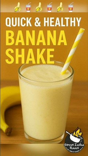 BANANA MILKSHAKE 🥤 Quick & Healthy Summer Drink | Cafe Style Recipe