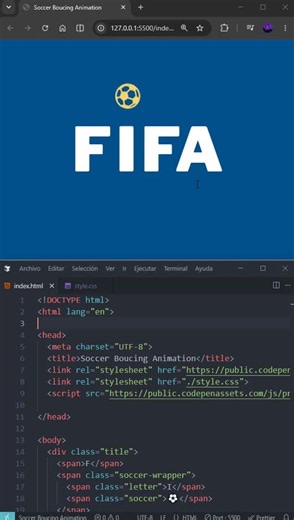 Soccer Boucing Animation #javascript #animación #programación #ia #código #gratis #recursos #web