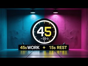 45s Timer + 15s Rest 🧘‍♀️ | Silent Countdown with Gentle Alarm