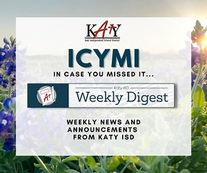 In case you missed it, take a look at this week's Katy ISD Weekly Digest for information on STAAR testing, career exploration activities for elementary students, the new CDL certification program at Raines Academy and more! https://bit.ly/3P9Qkjx | Katy ISD