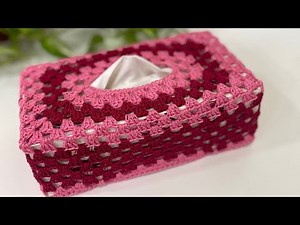 Crochet Tissue Box Cover | Granny stitch | make as you wish 😍