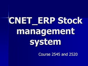 CNET_ERP Stock management system - SlideServe