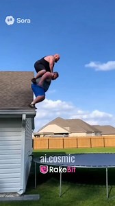 15K views · 199 reactions | Two Daredevils Jump Off a Roof  | You Won’t Believe How It Ends! #CaughtOnCamera #EpicFail #RoofJump #CrazyChallenge #ViralShorts #unbelievablemoments | AI.Cosmic | Facebook
