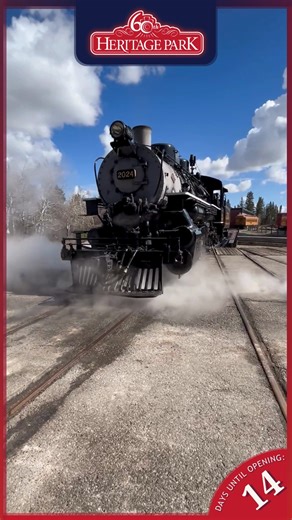 Calgary's favourite steam train is out of the shed and ready to roll! Get excited for a ride through history at Heritage Park when the Village opens on May 17. Who's ready to take a journey back in time in just two weeks? Get ready for the Best. Summer. Ever! #Best60YearsEver #60YearsStrong #HeritageParkYYC #HeritagePark #60thAnniversary | Heritage Park