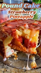 🍓 Strawberry Pineapple Pound Cake – Don’t Lose This Recipe Down South, when fresh strawberries meet golden pineapple, you don’t just bake a cake — you start a sweet conversation. This Strawberry Pineapple Pound Cake glistens under that pink glaze like a Southern sunset after rain. One slice, and you’ll understand why neighbors stop by “just to say hi.” Don’t Lose This Recipe. 🥣 Ingredients For the Cake: 1 cup unsalted butter, room temperature 2 cups granulated sugar 4 large eggs, room temperat