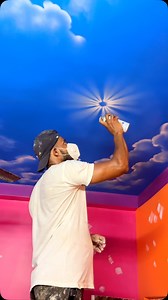 1.4M views · 17K reactions | Ceiling Sky blue spray painting design #instagram #painting #home #drawing #interior #reels #viral #art #homedecor #artist #interiordesign #design | Karimul Islam | Facebook