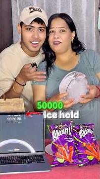 🥶🧊Ice Hold Challenge with Mom @Rj_jatinnn