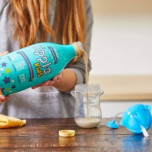 Fill up that sippy cup! Ripple Kids is packed with key nutrients to support growing minds and bodies (protein, DHA, choline, & prebiotic fiber). It also has many of the essential nutrients of dairy milk (but with half the sugar of dairy milk) all without the dairy. Oh, and of course a rich, creamy, kid approved taste. | Ripple Foods