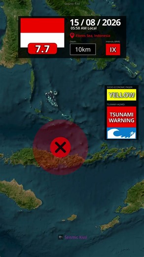 Magnitude 7.7 Earthquake strikes Indonesia – 15 Aug 2026