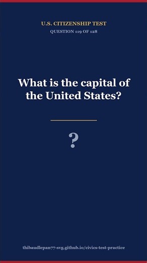What is the capital of the United States? | US Citizenship Test #shorts