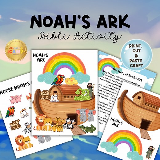 Noah's Ark Bible Lesson for Kids, VBS Activity, Genesis, Christian Preschool Craft, Printable for Kids, Summer Crafts, Christian Children - Etsy