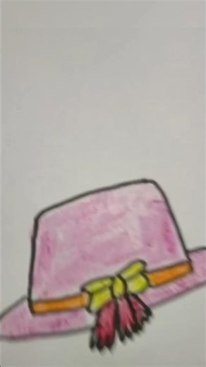 Easy hat drawing 🙂 step by step # shorts