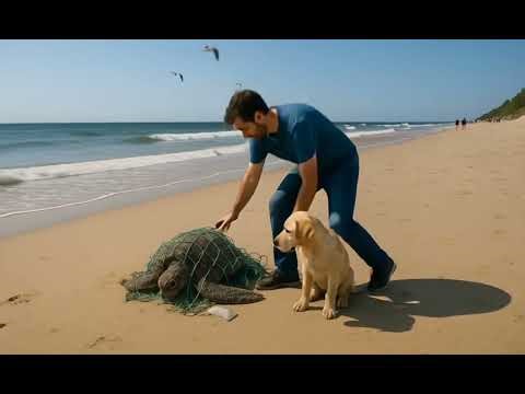 Puppy Saves a Trapped Sea Turtle | Heartwarming Rescue Story