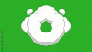 Footage of cartoon smoke blowing. Cartoon smoke shards, with green screen.