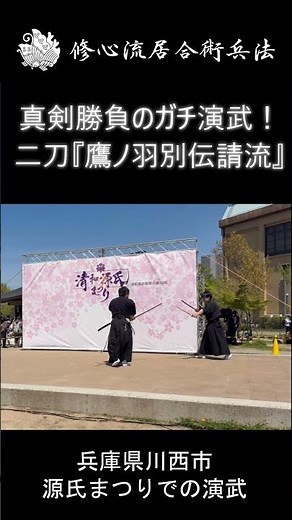 【神回避】低すぎる体勢からのカウンター！二刀流の奥義「鷹ノ羽別伝請流」 #Shorts #剣術